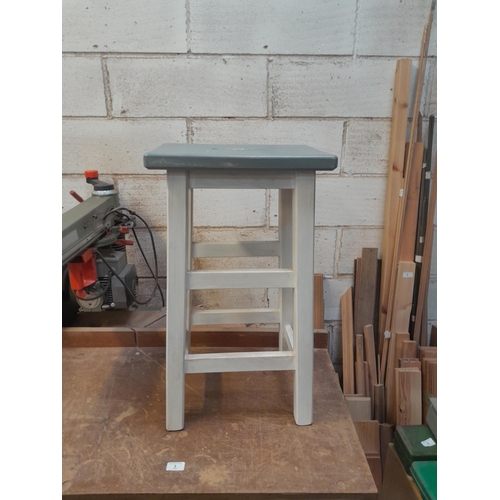 8 - Vintage wooden painted machinist stool