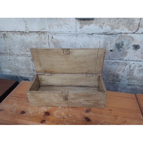 24 - Vintage wooden tool box 35 cms x 18 cms x 80 cms & painted Shabby Chic wooden box