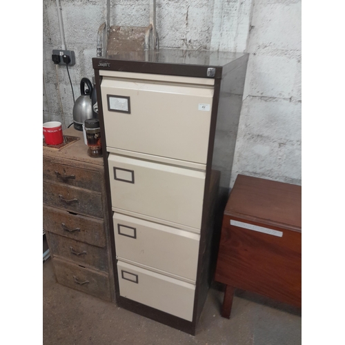 42 - Metal four drawer filing cabinet