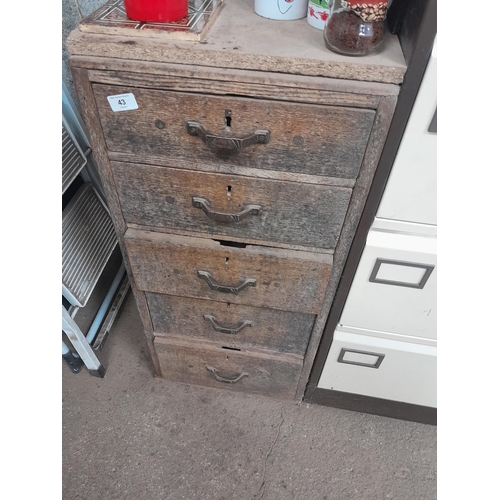 43 - Vintage wooden filing cabinet