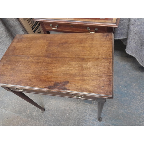 52 - 19th century mahogany rectangular top side table  with single drawer 75cms x  44 cms x 75 cms