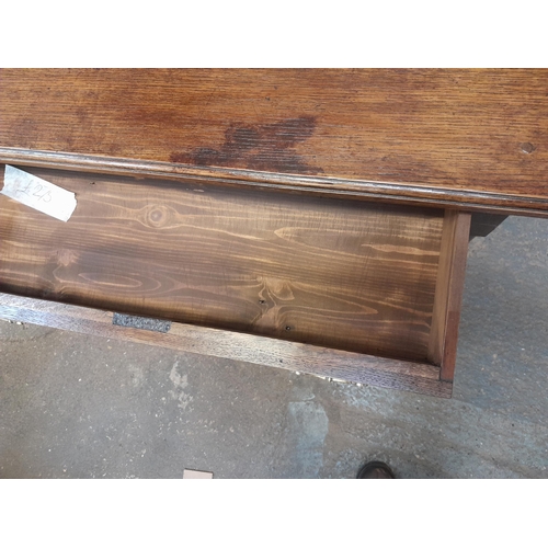 52 - 19th century mahogany rectangular top side table  with single drawer 75cms x  44 cms x 75 cms