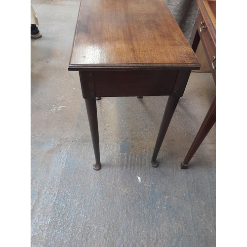 52 - 19th century mahogany rectangular top side table  with single drawer 75cms x  44 cms x 75 cms