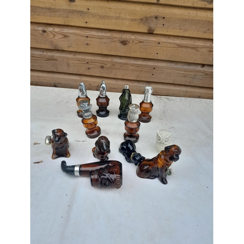 4 - Collection of Avon bottles  : dogs, chess pieces etc.