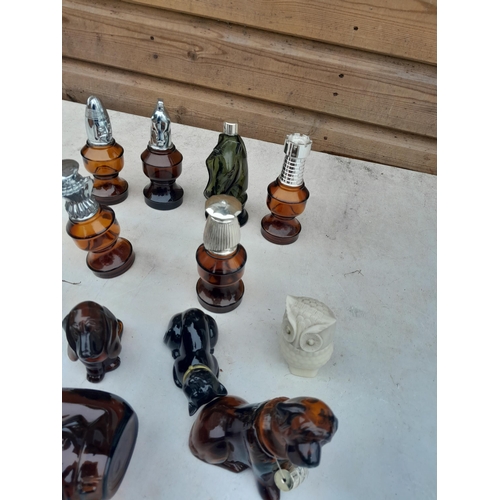 4 - Collection of Avon bottles  : dogs, chess pieces etc.