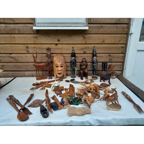 9 - Collection of wooden ware, some tribal and other