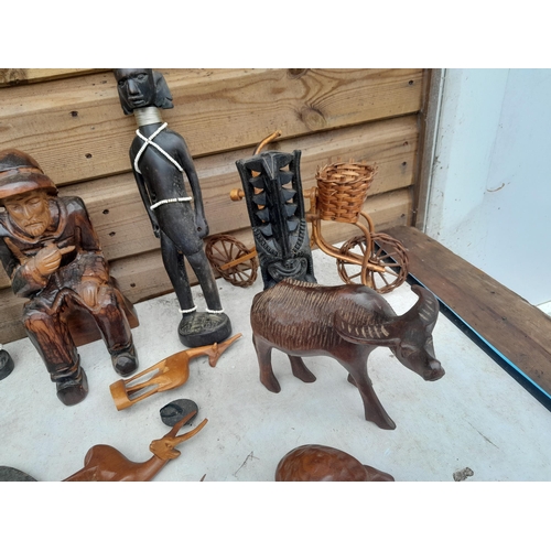 9 - Collection of wooden ware, some tribal and other