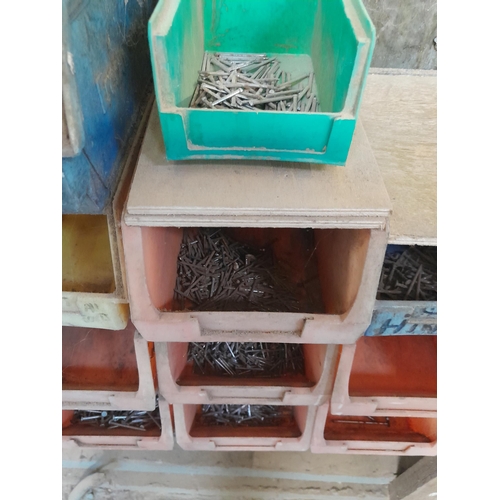 71 - nails in plastic storage boxes