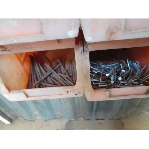 71 - nails in plastic storage boxes