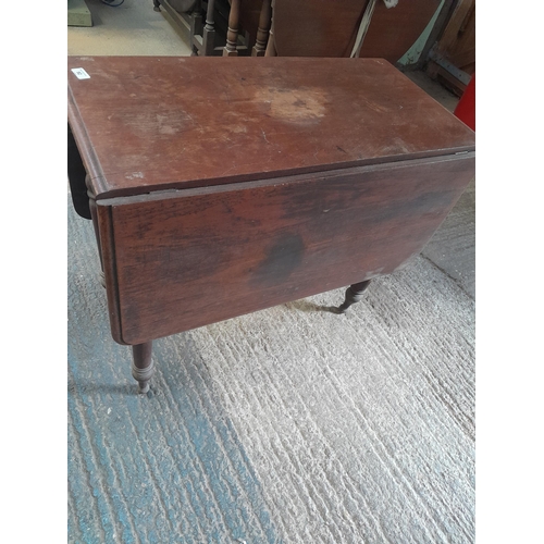 92 - 19th century mahogany lap table 84 cms x 121 cms (43 cms) x 73 cms