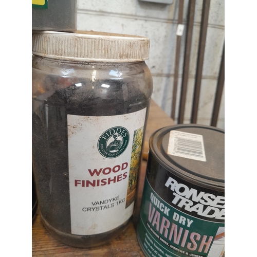 101 - Furniture wood stain in powder format 3 x jars partially used