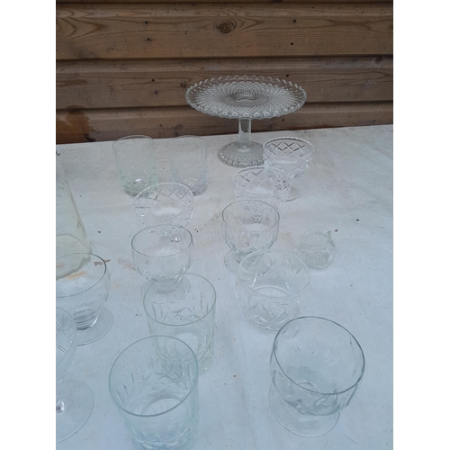 34 - Cut, pressed and etched glassware and decorative china : entree dishes etc.