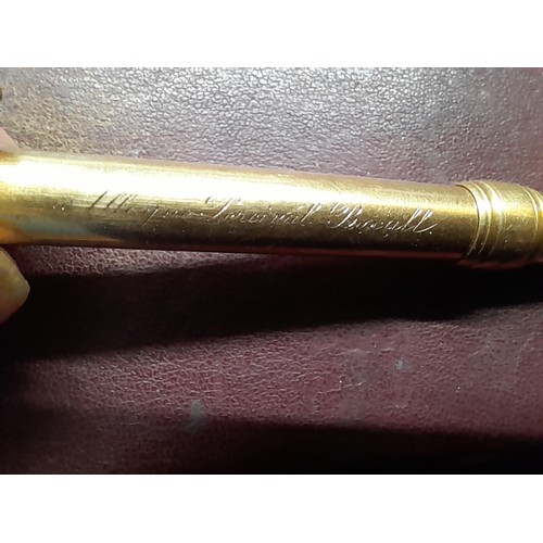 45 - Late 19th century 18 ct gold case propelling pencil by Sampson Mordan engraved Alleyne Percival Boxa... 