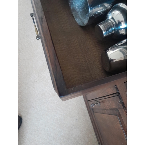 48 - 20th century antique style oak cupboard with two drawers