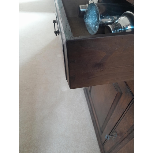 48 - 20th century antique style oak cupboard with two drawers