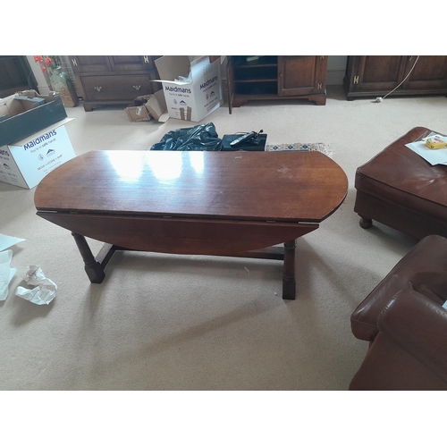 50 - 3 x 20th century antique style oak coffee tables : 1 x lap style and 2 others