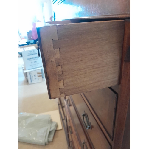 63 - 20th century antique style walnut chest on chest