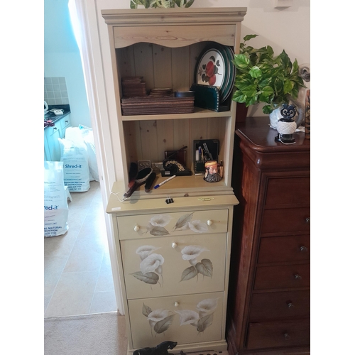 65 - 20th century antique style narrow painted pine dresser