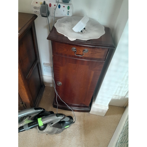 67 - 20th century antique style hardwood bedside chest and one other cupboard