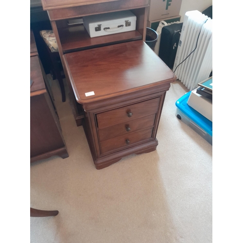 67 - 20th century antique style hardwood bedside chest and one other cupboard