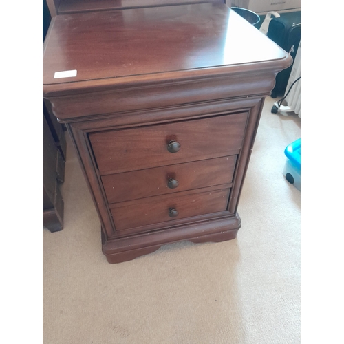 67 - 20th century antique style hardwood bedside chest and one other cupboard