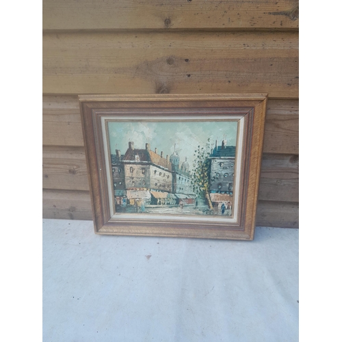 3 - 20th century Continental School oil on canvas Street Scene unsigned 23 cms x 28 cms