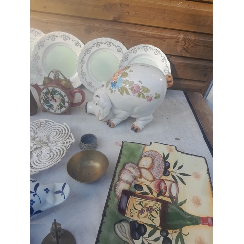 8 - Random array of china, brass ornaments etc.