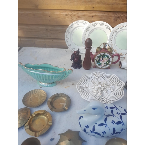 8 - Random array of china, brass ornaments etc.