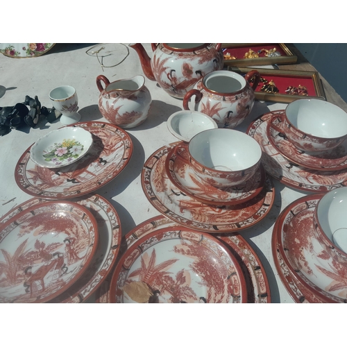 14 - Decorative china : Royal Albert Old Country Roses, part lithophane Japanese tea set some with damage... 