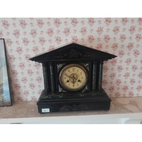 6 - Vintage painted wooden mantle clock