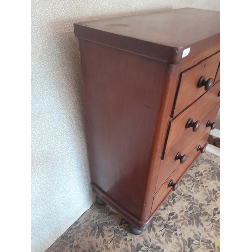 14 - Victorian mahogany chest of five drawers 98 cms x 45 cms x 115 cms