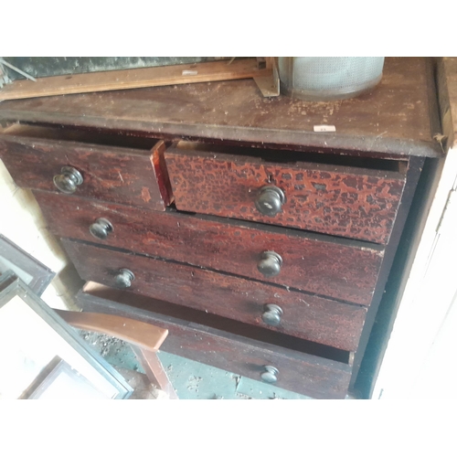 23 - Victorian painted chest of drawers with oak lined drawers 108 cms x 56 cms x 102 cms