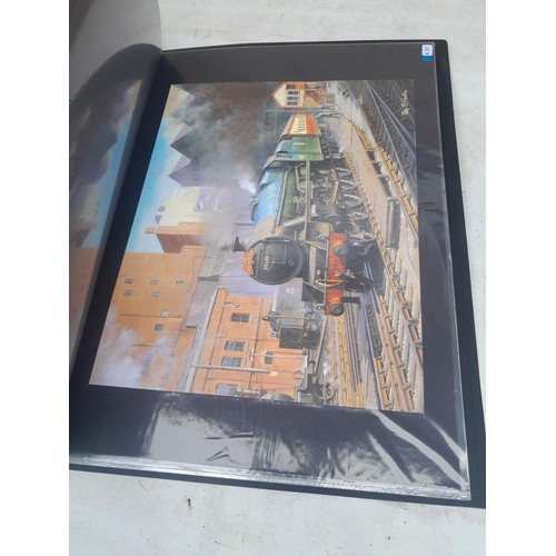 70 - Collection of approx 250 coloured railway prints in various formats by the major artists nicely moun... 