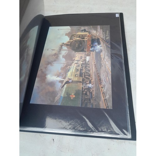 70 - Collection of approx 250 coloured railway prints in various formats by the major artists nicely moun... 