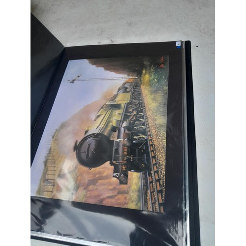 70 - Collection of approx 250 coloured railway prints in various formats by the major artists nicely moun... 