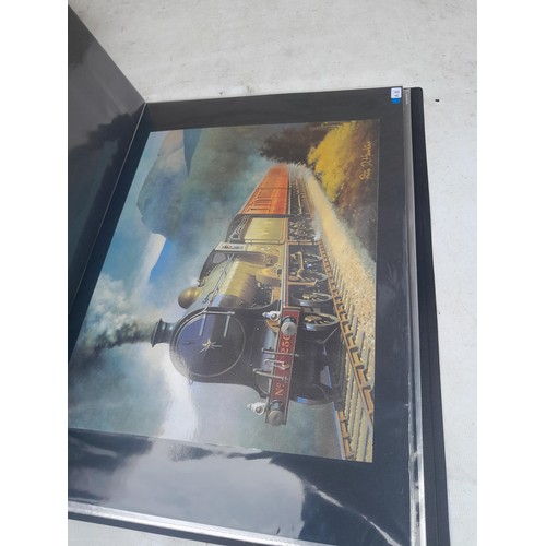 70 - Collection of approx 250 coloured railway prints in various formats by the major artists nicely moun... 