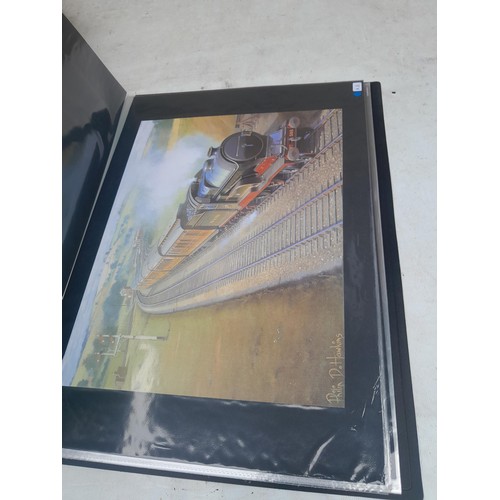 70 - Collection of approx 250 coloured railway prints in various formats by the major artists nicely moun... 