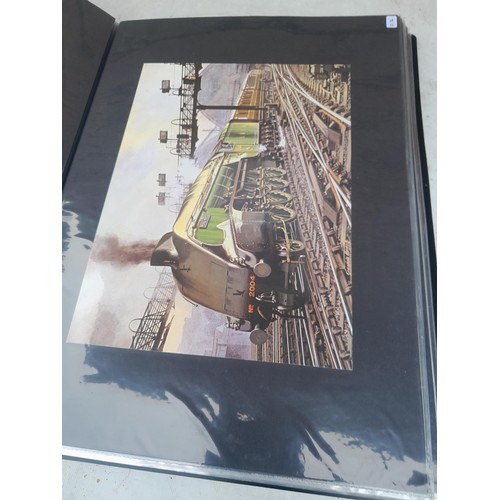 70 - Collection of approx 250 coloured railway prints in various formats by the major artists nicely moun... 