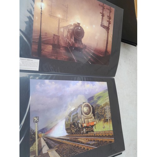 70 - Collection of approx 250 coloured railway prints in various formats by the major artists nicely moun... 