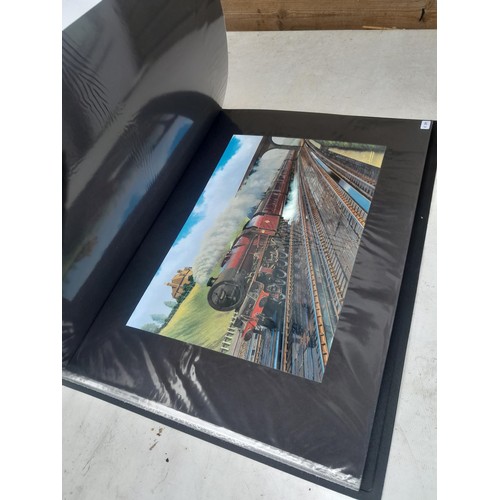 70 - Collection of approx 250 coloured railway prints in various formats by the major artists nicely moun... 