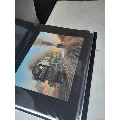 70 - Collection of approx 250 coloured railway prints in various formats by the major artists nicely moun... 