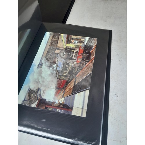 70 - Collection of approx 250 coloured railway prints in various formats by the major artists nicely moun... 