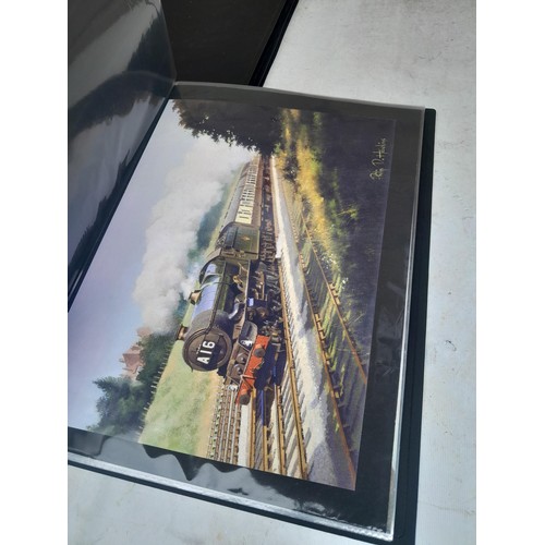 70 - Collection of approx 250 coloured railway prints in various formats by the major artists nicely moun... 