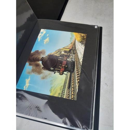 70 - Collection of approx 250 coloured railway prints in various formats by the major artists nicely moun... 