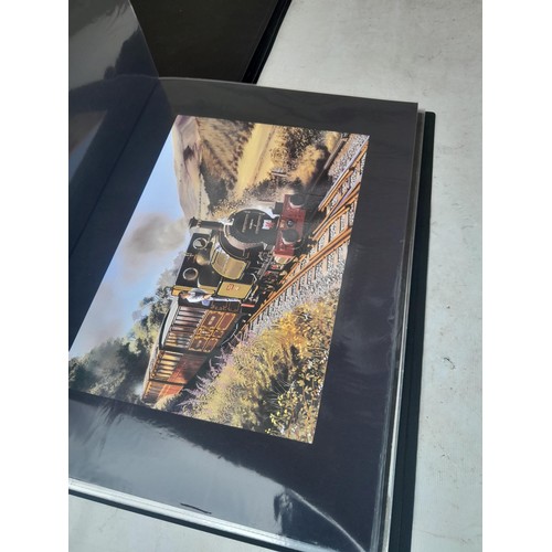 70 - Collection of approx 250 coloured railway prints in various formats by the major artists nicely moun... 