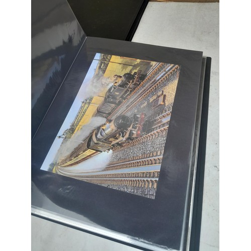 70 - Collection of approx 250 coloured railway prints in various formats by the major artists nicely moun... 