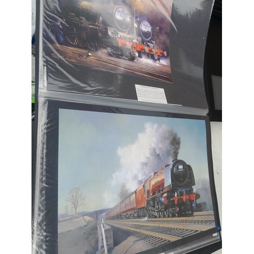 70 - Collection of approx 250 coloured railway prints in various formats by the major artists nicely moun... 