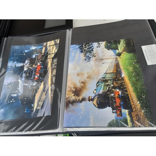 70 - Collection of approx 250 coloured railway prints in various formats by the major artists nicely moun... 