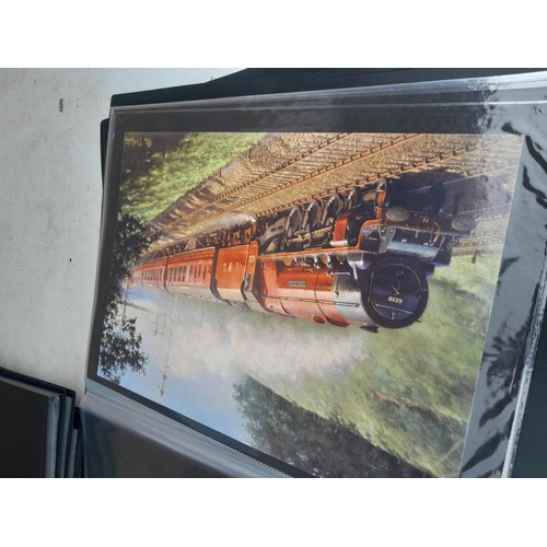 70 - Collection of approx 250 coloured railway prints in various formats by the major artists nicely moun... 