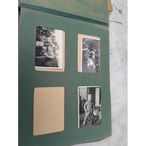 253 - Commemorative Souvenir Album, 2 x partially and sparsely filled black and white family photograph al... 